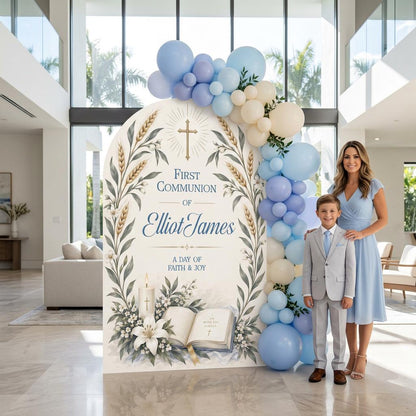 Pink Wheat & Lily First Communion Arch