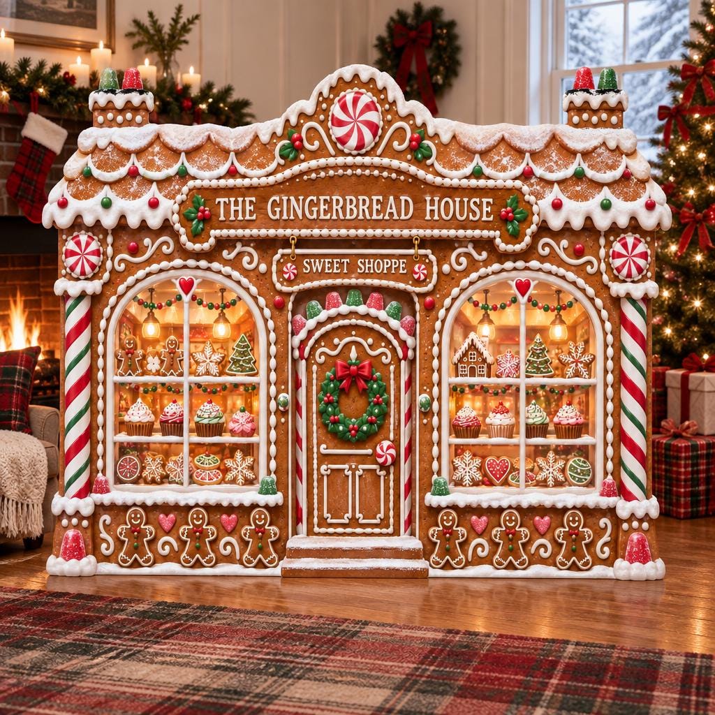 Gingerbread House Sweet Shoppe Backdrop