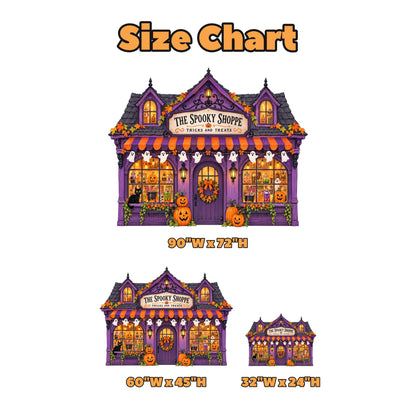 Purple Spooky Shoppe Halloween Backdrop