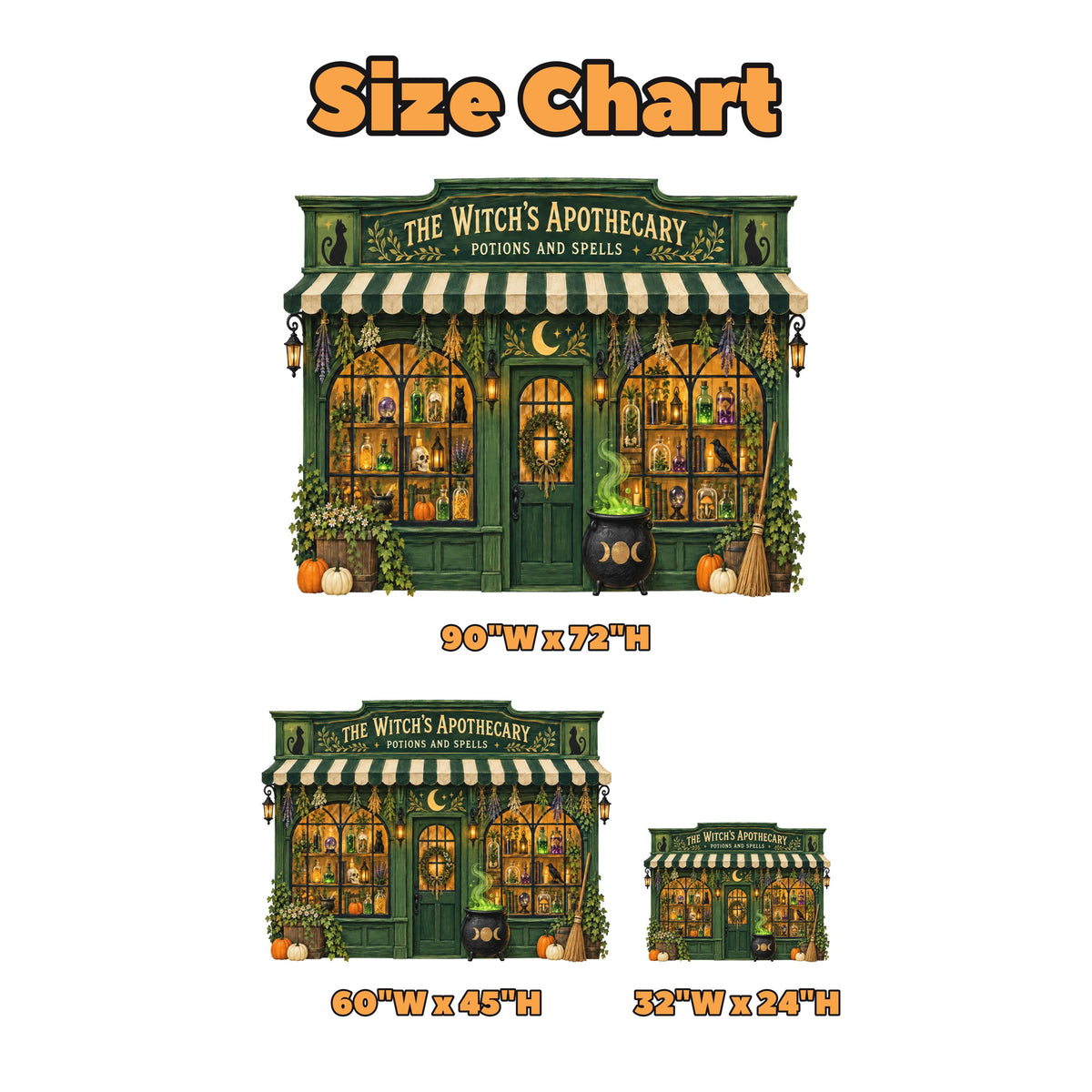 Green Witch Apothecary Storefront Backdrop