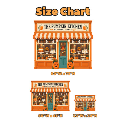 Orange Pumpkin Bakery Storefront Backdrop