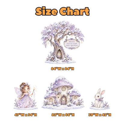 Snowy Lilac Winter Fairy Tree Cutouts