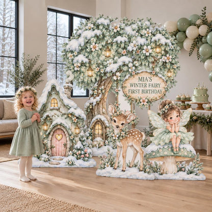 Snowy Lilac Winter Fairy Tree Cutouts