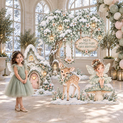 Snowy Lilac Winter Fairy Tree Cutouts