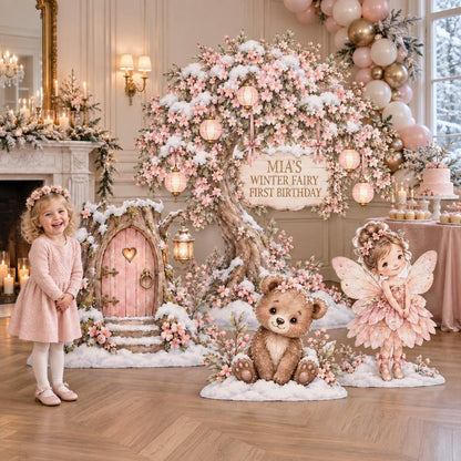 Snowy Lilac Winter Fairy Tree Cutouts