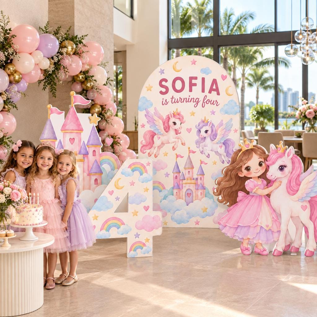 Pastel Unicorn Princess Castle Arch Set