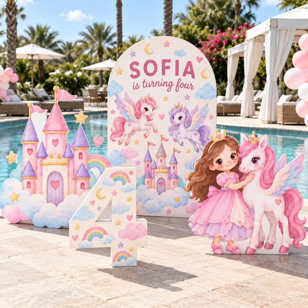 Pastel Unicorn Princess Castle Arch Set