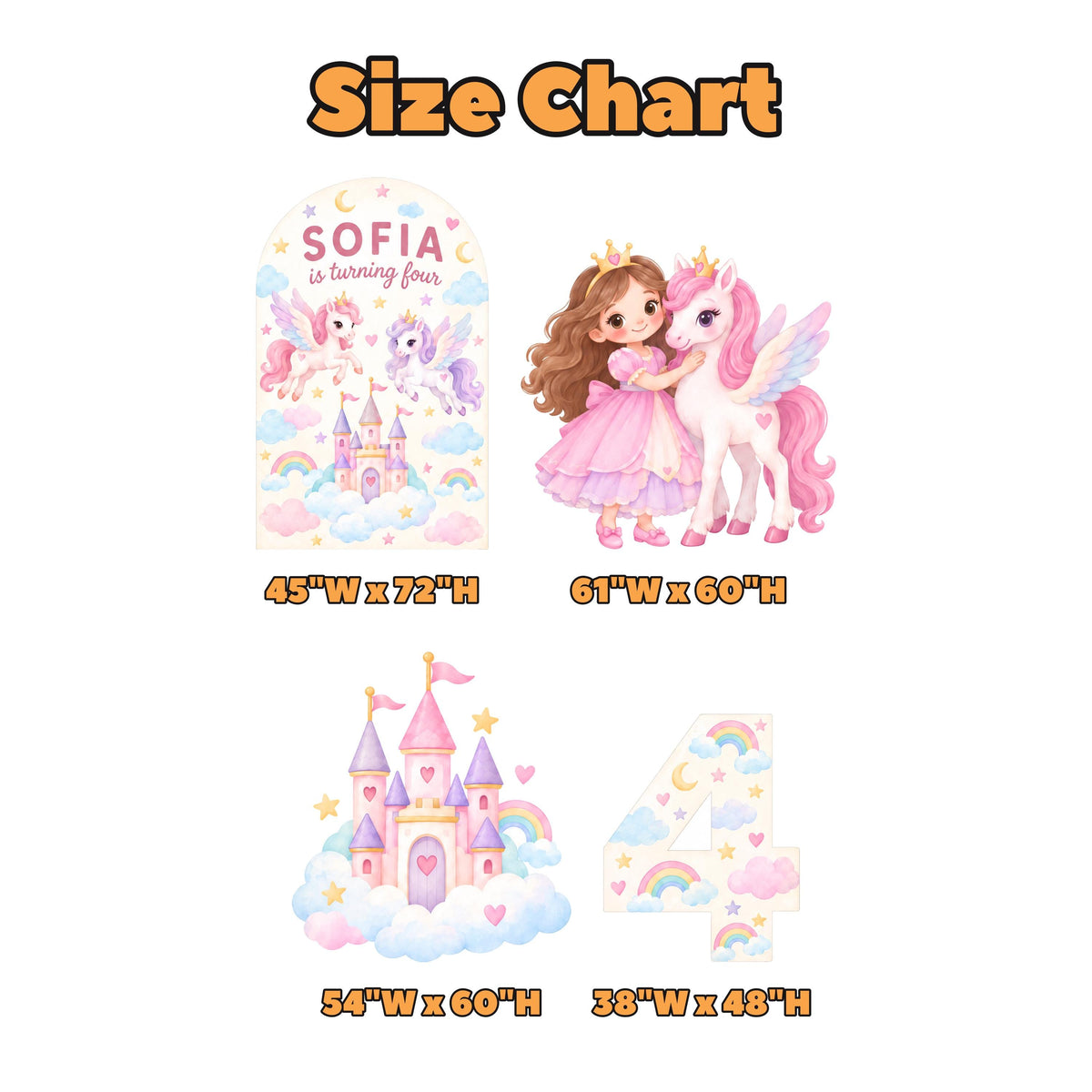 Pastel Unicorn Princess Castle Arch Set