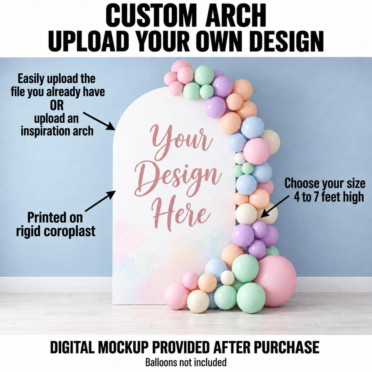 Pastel Watercolor Custom Upload Arch