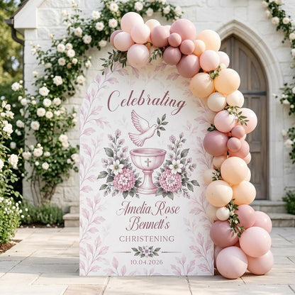 Sage Green Toile Dove Christening Arch