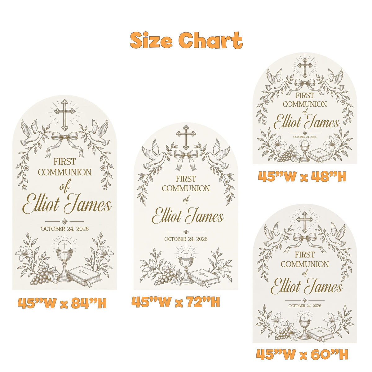Beige Dove Chalice First Communion Arch