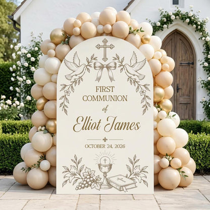 Beige Dove Chalice First Communion Arch
