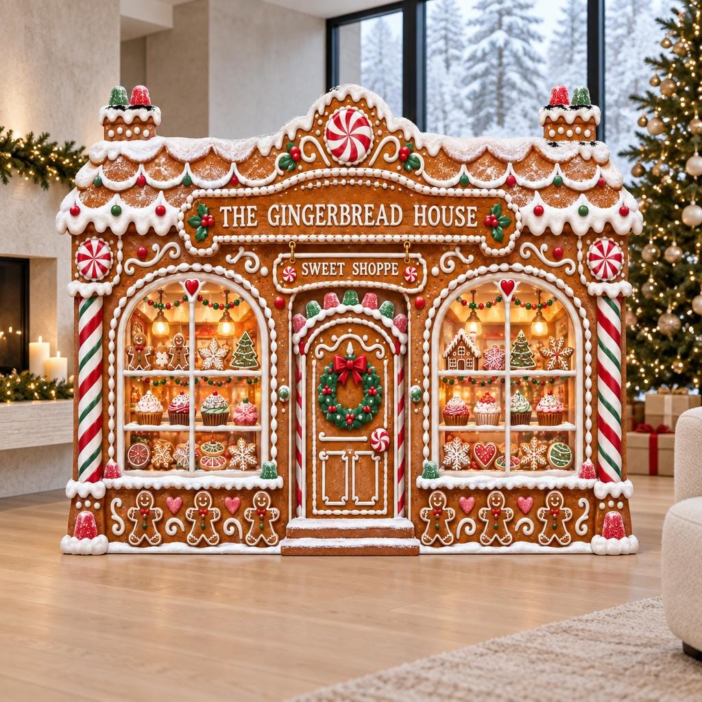 Gingerbread House Sweet Shoppe Backdrop