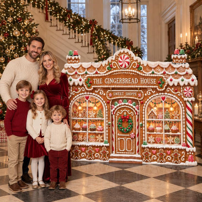 Gingerbread House Sweet Shoppe Backdrop