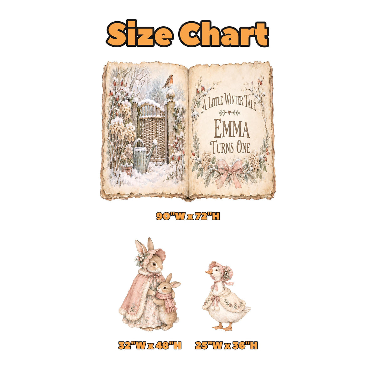 Pink Winter Storybook Open Book Backdrop
