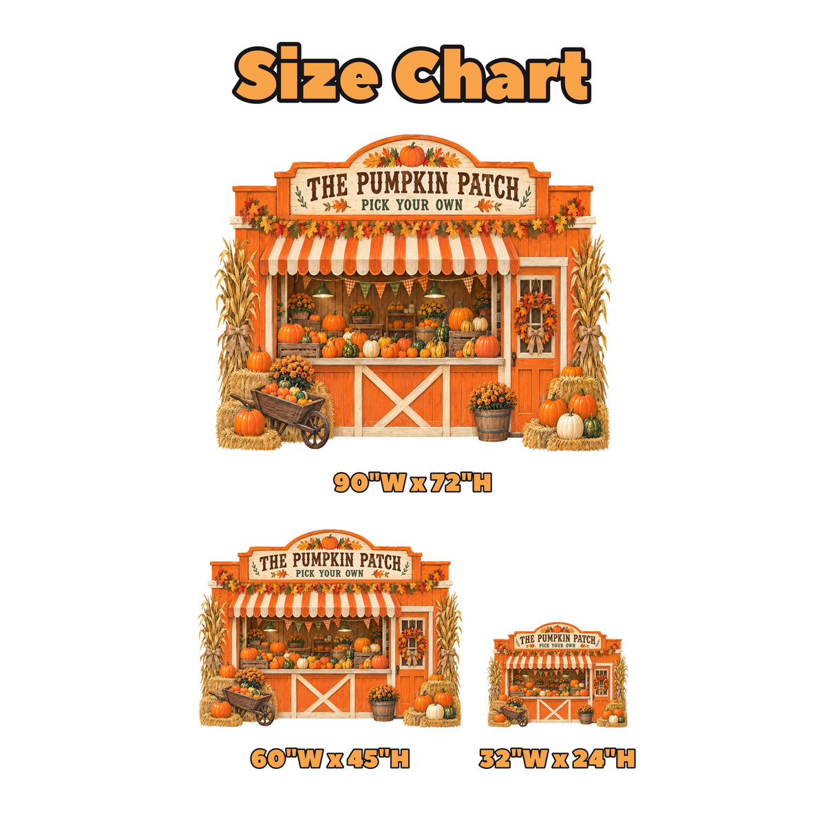 Orange Farm Stand Pumpkin Patch Backdrop