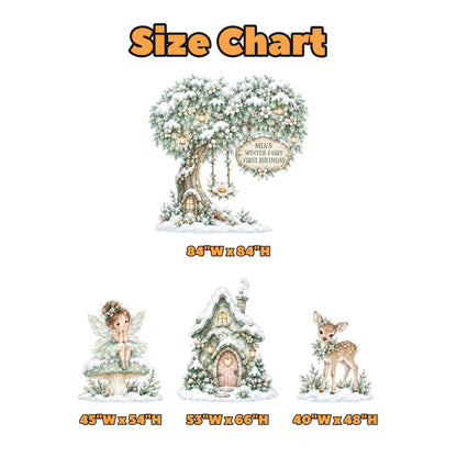 Snowy Lilac Winter Fairy Tree Cutouts