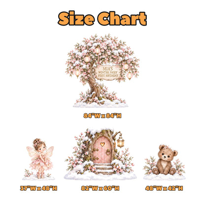 Snowy Lilac Winter Fairy Tree Cutouts