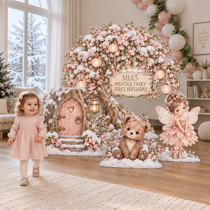 Snowy Lilac Winter Fairy Tree Cutouts