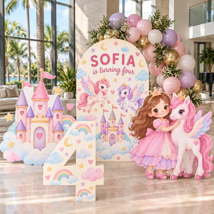 Pastel Unicorn Princess Castle Arch Set