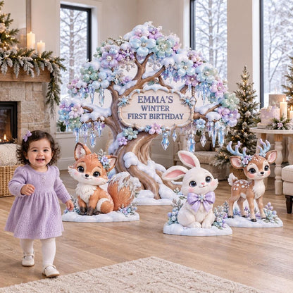 Pastel Blossom Winter Tree Backdrop Set