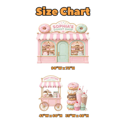 Pink Striped Awning Donut Shop Storefront