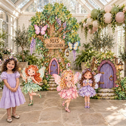 Enchanted Tree Fairy Garden Backdrop Set