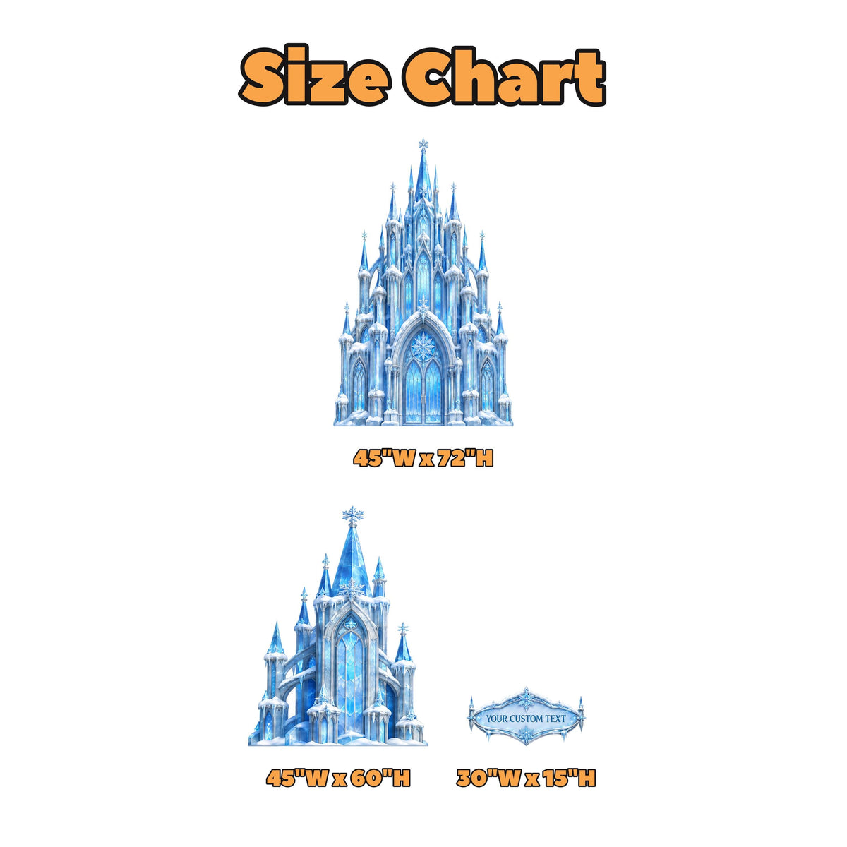 Frosted Blue Winter Castle Backdrop Set