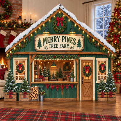 Green Rustic Christmas Tree Farm Storefront