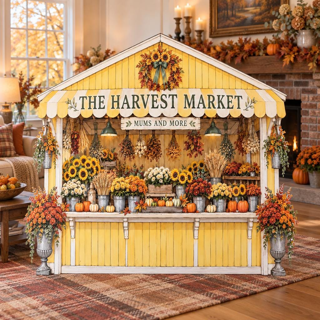 Yellow Sunflower Harvest Market Backdrop