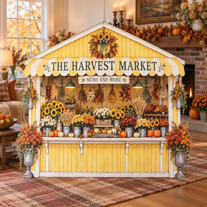 Yellow Sunflower Harvest Market Backdrop