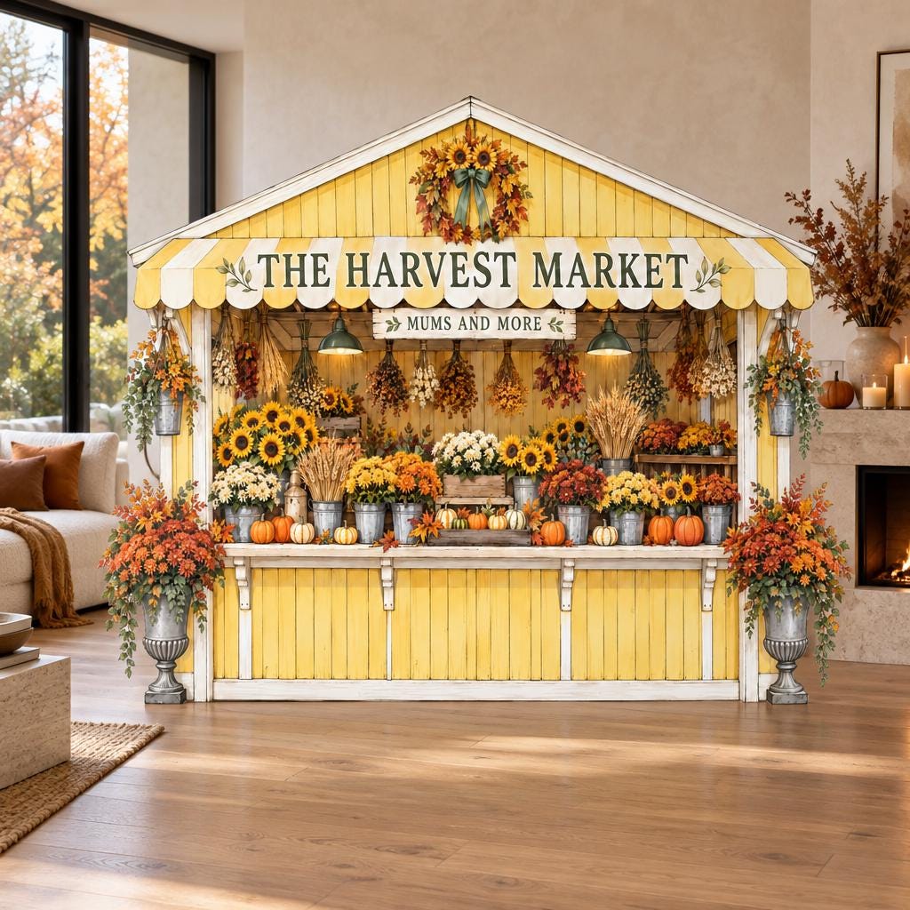 Yellow Sunflower Harvest Market Backdrop