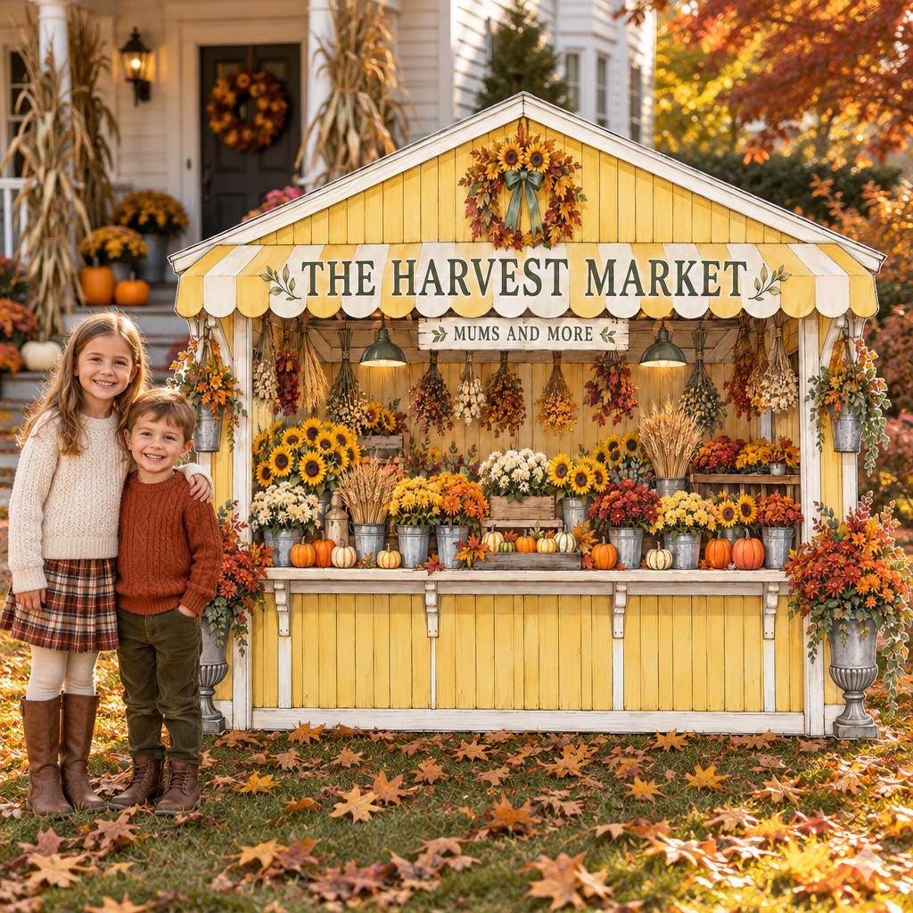Yellow Sunflower Harvest Market Backdrop