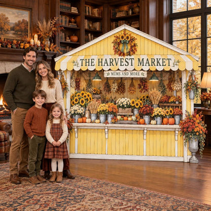 Yellow Sunflower Harvest Market Backdrop