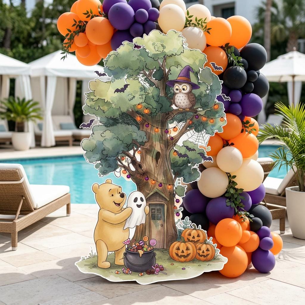 Skeleton Honey Bear Halloween Tree Cutout