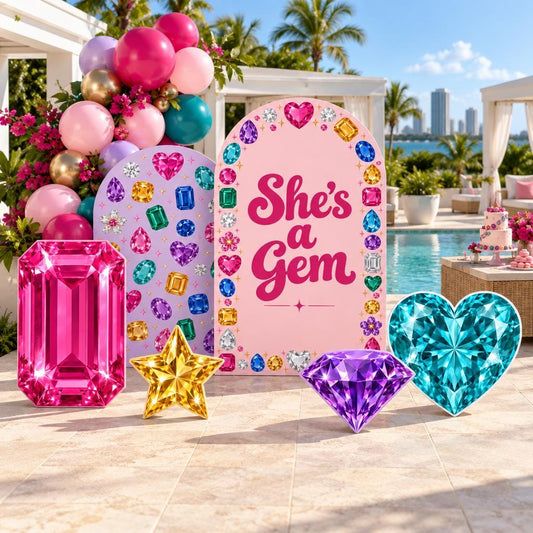 Pink Jewel She's a Gem Birthday Arch Set