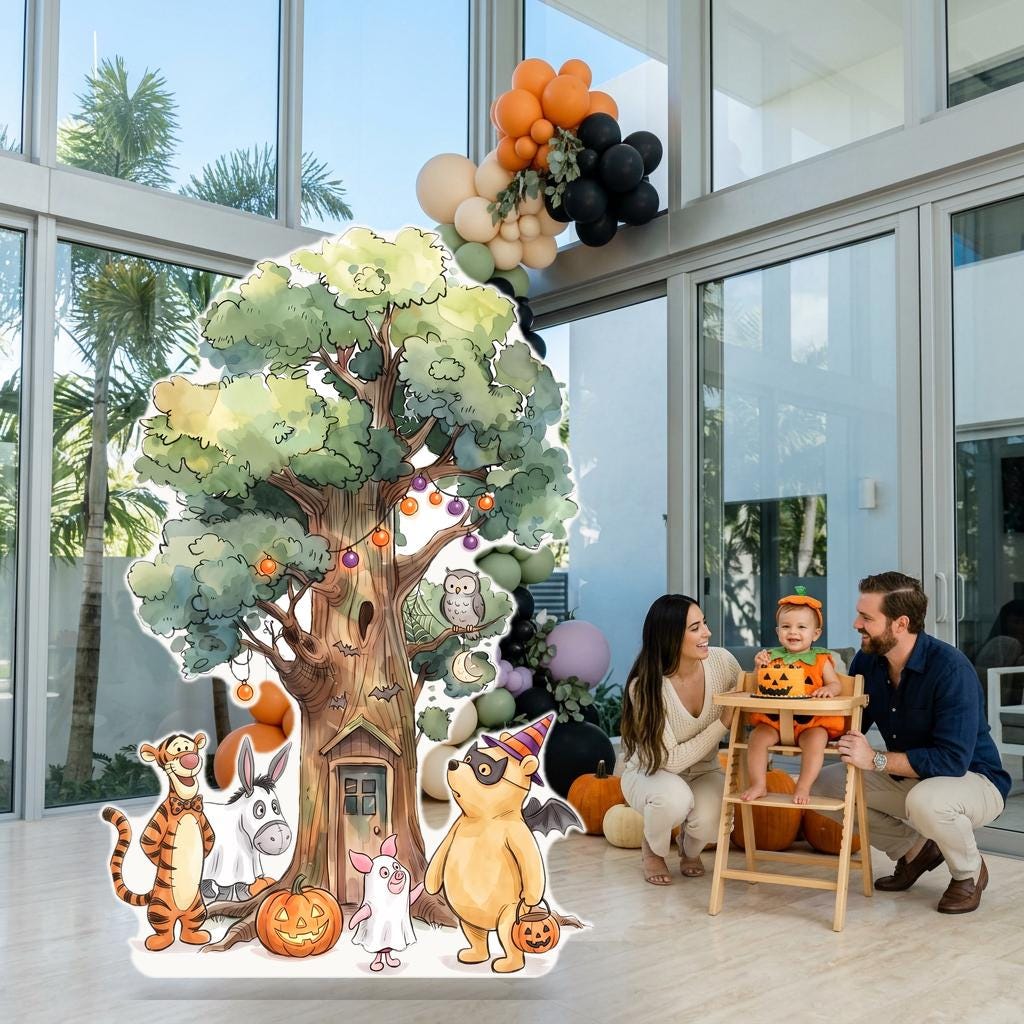 Skeleton Honey Bear Halloween Tree Cutout