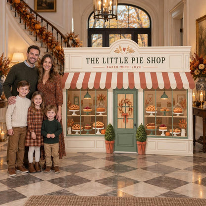 Fall Pie Shop Striped Awning Backdrop