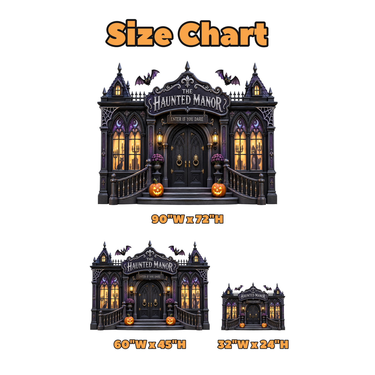 Black Gothic Haunted Manor Backdrop