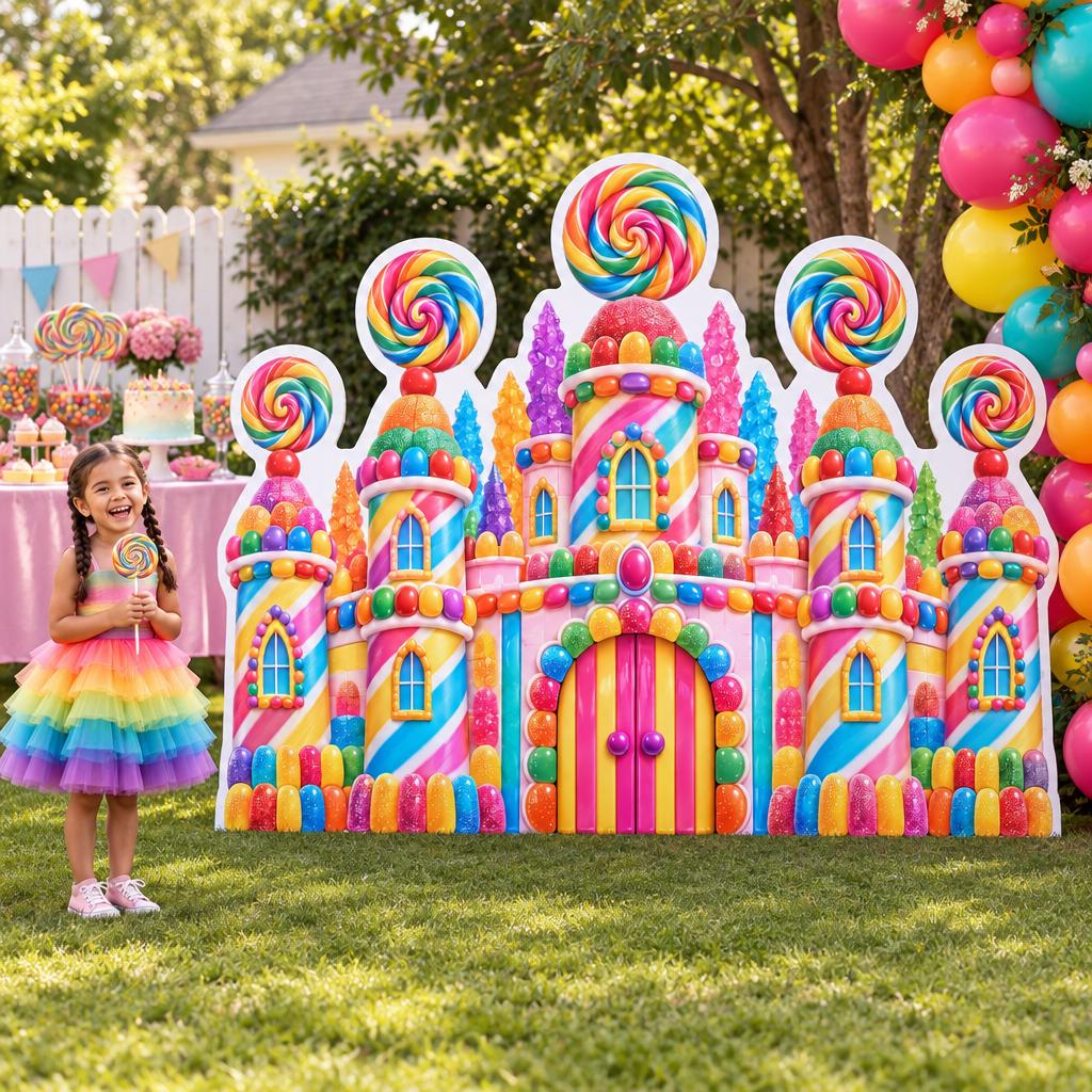 Pastel Cotton Candy Castle Backdrop