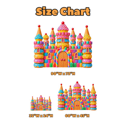 Pastel Cotton Candy Castle Backdrop