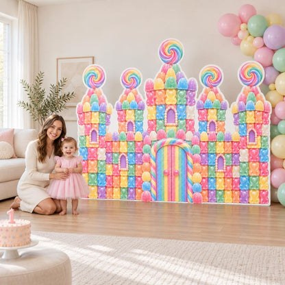 Pastel Cotton Candy Castle Backdrop