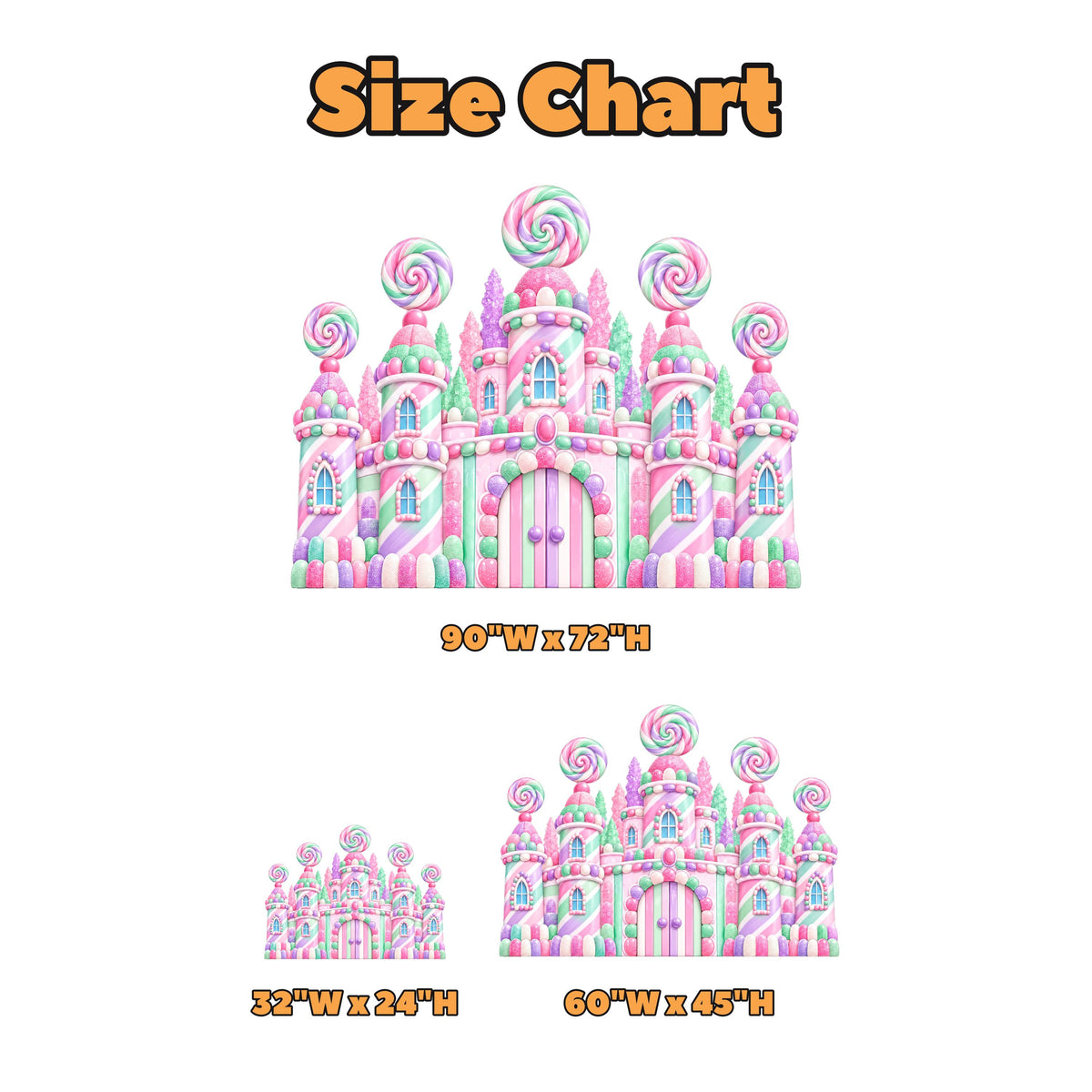 Pastel Cotton Candy Castle Backdrop