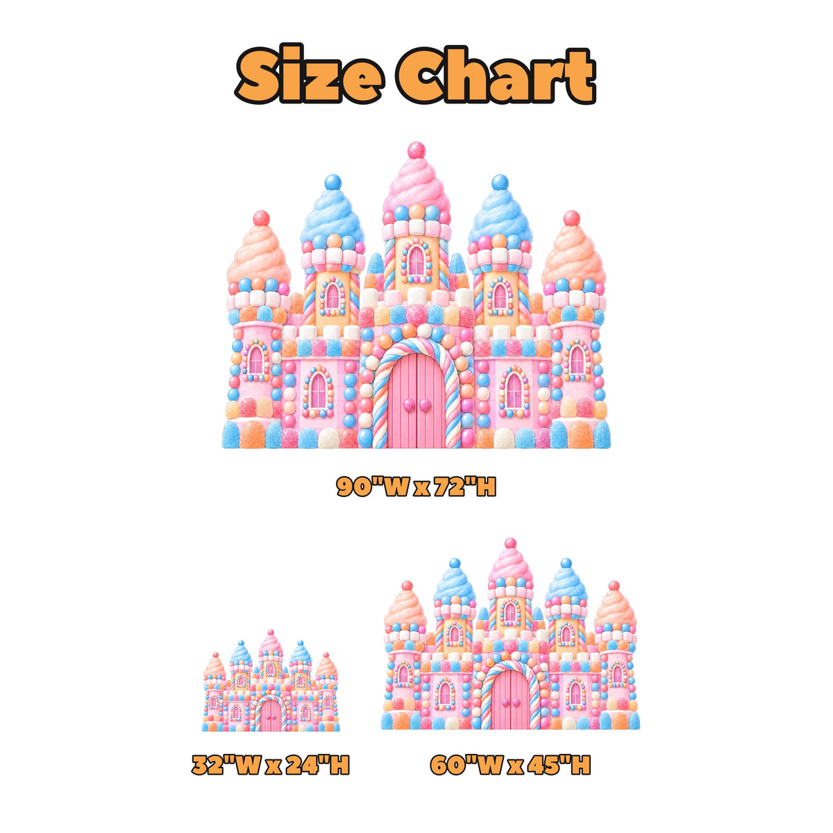Pastel Cotton Candy Castle Backdrop