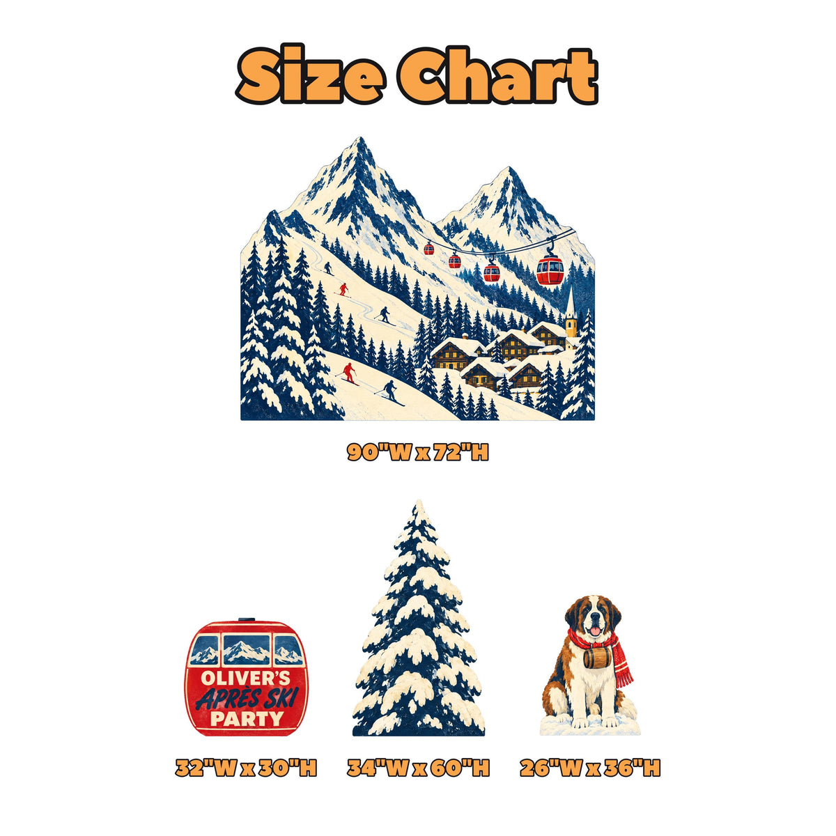 Vintage Alpine Apres Ski Backdrop Set