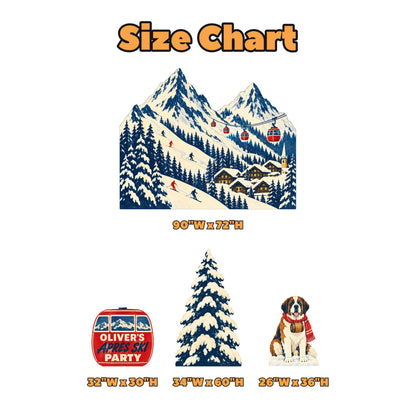 Vintage Alpine Apres Ski Backdrop Set