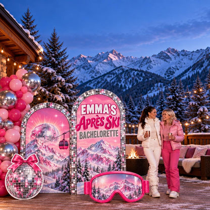 Pink Disco Ball Apres Ski Arch Set