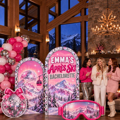 Pink Disco Ball Apres Ski Arch Set