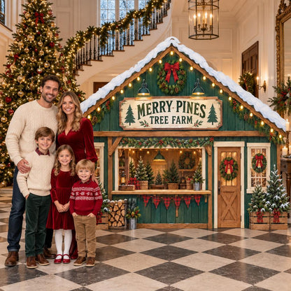Green Rustic Christmas Tree Farm Storefront