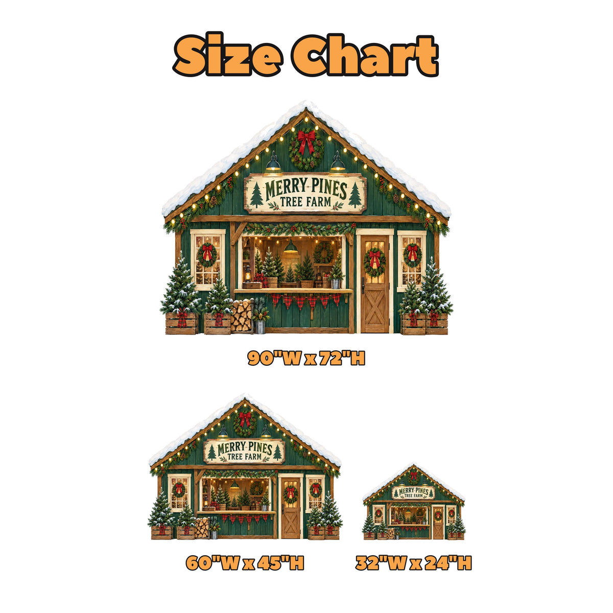 Green Rustic Christmas Tree Farm Storefront